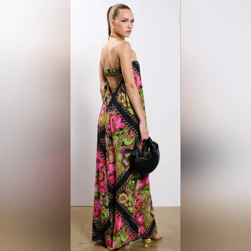 Akira Tropical Print Jumpsuit - Picture 2 of 5